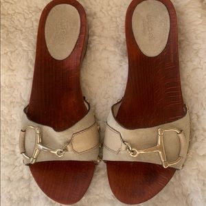 Gucci off white slides size 5 1/2. Normal wear